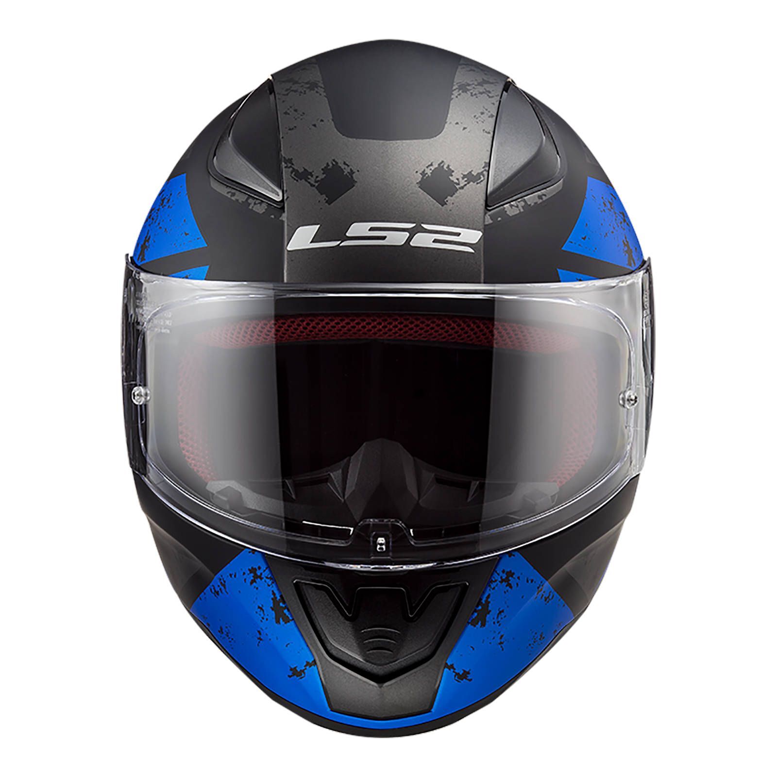 blue and black motorbike helmet