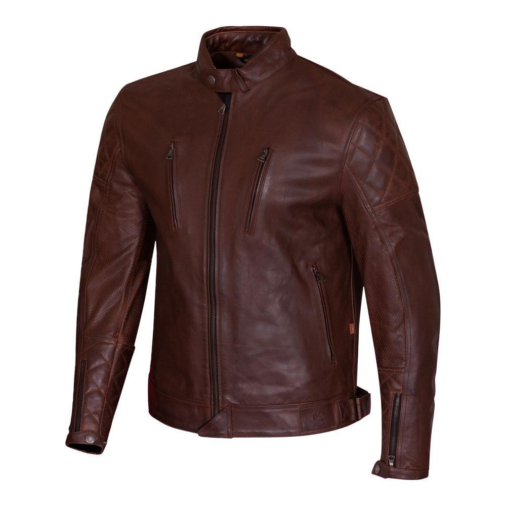 Merlin Wishaw D3O Mens Leather Motorbike Jacket - Brown