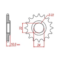 15t Steel Front Sprocket for 2001-2006 Aprilia 650 Pegaso IE - Optional Gearing 520 Pitch