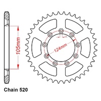 49t Steel Rear Sprocket for 2000-2007 TM EN 125 - Optional Gearing 520 Pitch