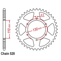 48t Steel Rear Sprocket for 1981 Honda XR200R