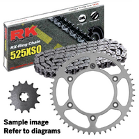 RK X-Ring Chain & Sprocket Kit for 1999-2010 Suzuki SV650 - 15/44