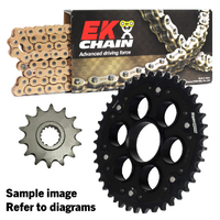 EK Gold Chain & Stealth Sprocket Kit for 1999-2001 Ducati 996 SPS - 15/38 (525 Pitch)