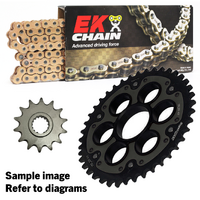 EK Gold Chain & Stealth Sprocket Kit for 2009-2011 Ducati 1198 - 15/38 (525 Pitch)