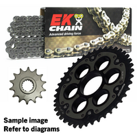 EK Chain & Stealth Sprocket Kit for 2011-2017 Ducati 1198 Diavel - 15/43 (525 Pitch)