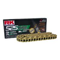 RK 525 XRE X-Ring Street Track Performance Motorbike Chain - 120 links Gold