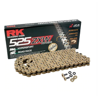 RK 525 ZXW Hypersport Race Track Motorbike Chain - 130 Links Gold