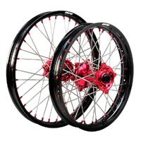 States MX Wheel Set for 2019-2022 Beta RR390 4T Racing - 21/18 Black/Red