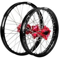States MX Wheel Set for 2002-2008 Honda CR125R 21/19 - Black/Red