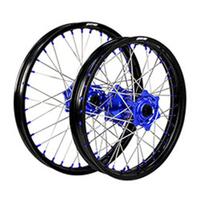 States MX Wheel Set for 2014-2024 Husqvarna FC450 - 21/18 Black/Blue