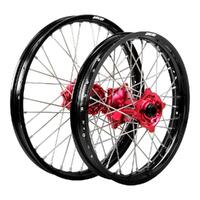 States MX Wheel Set for 2003-2007 Honda CR85R - 17/14 Black/Red