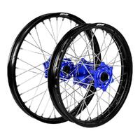 States MX Wheel Set for 2001-2023 Yamaha YZ250F 21/19 - Black/Blue