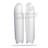 Polisport White Fork Guards (pair) for 2008-2009 Yamaha YZ250F