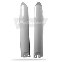 Polisport White Fork Guards (pair) for 1994-2003 Kawasaki KX125