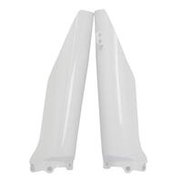 Polisport White Fork Guards (pair) for 2004-2008 Kawasaki KX125