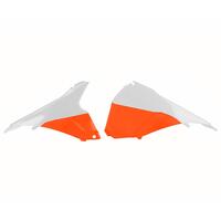 Polisport White / Orange Airbox Cover for 2014-2017 KTM 200 EXC