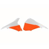 Polisport White / Orange Airbox Cover for 2014-2016 KTM 350 EXC-F