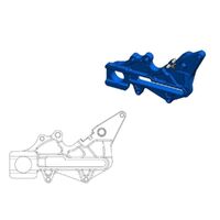 Moto-Master Blue Rear 220mm Brake Caliper Adapter Bracket for 2018-2021 Husqvarna FX350 - Factory Disc / Magura Caliper