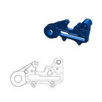 Moto-Master Blue Rear 220mm Brake Caliper Adapter Bracket for 2014-2015 Husqvarna FC250 - Factory Disc