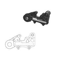 Moto-Master Black Rear 220mm Brake Caliper Adapter Bracket for 2021-2023 GasGas EC 250 - Factory Disc