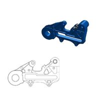 Moto-Master Blue Rear 220mm Brake Caliper Adapter Bracket for 2018-2021 Husqvarna FE250 - Factory Disc