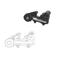 Moto-Master Black Rear 220mm Brake Caliper Adapter Bracket for 2019-2021 Husqvarna FE350 - Factory Disc