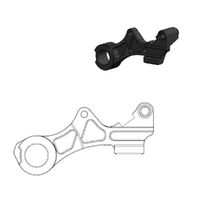 Moto-Master Black Rear 220mm Brake Caliper Adapter Bracket for 2019-2025 Yamaha YZ250F - Factory Disc