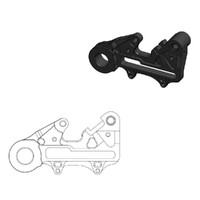 Moto-Master Black Rear 220mm Brake Caliper Adapter Bracket for 2024-2025 GasGas EC 250