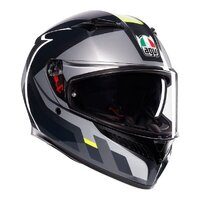 AGV K3 Shade Full Face Helmet - Grey / Fluro Yellow