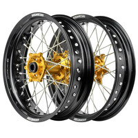 Supermoto Wheel Set (Black/Gold 17x3.5/17x4.25) for 2014-2024 Honda CRF450R