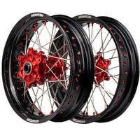 Cush Drive Supermoto Wheel Set (Black/Red 17x3.5/17x4.25) for 2019-2024 Honda CRF450RWE