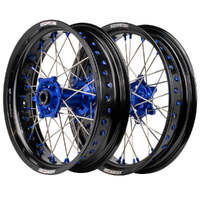 Supermoto Wheel Set (Black/Blue 17x3.5/17x4.25) for 2002-2019 Yamaha WR250F