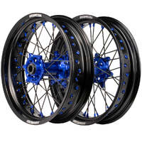 Supermoto Wheel Set (Black/Blue 17x.3.5/17x4.25) for 2020-2024 KTM 150EXC