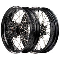 Cush Drive Supermoto Wheel Set (Black 17x3.5/17x4.25) for 2021-2024 GasGas ES700