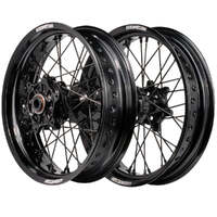 Cush Drive Supermoto Wheel Set (Black 17x.3.5/17x4.25) for 2003-2024 KTM 250EXC