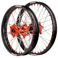 Flat Track Wheel Set (Black/Orange 19x2.15/19x2.50) for 2003-2024 KTM 125SX