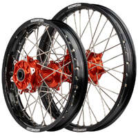 Cush Drive Supermoto Wheel Set (Black/Orange 21x1.6/18x2.15) for 2009-2024 KTM 690