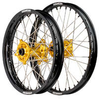 Flat Track Wheel Set (Black/Gold 19x2.15/19x2.50) for 2005-2024 Suzuki RMZ450