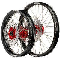 Wheel Set with Discs (Black/Red 19x1.6/16x1.85) for 1996-2007 Honda CR85