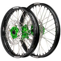 Wheel Set with Discs (Black/Green 21x1.6/18x2.15) for 2021-2024 Kawasaki KX250X