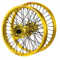 Envy / Excel Wheel Set for 2024-2025 Triumph TF250X - Yellow Rims / Hi-Vis Hubs (21/19x2.15)