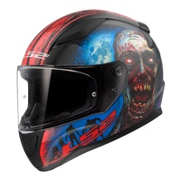 LS2 FF353 Rapid II Full Face Motorbike Helmet - Zombie Matte Black / Red / White 