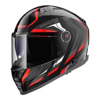 LS2 FF811 Vector II Alizer Full Face Motorbike Helmet - Black/ Metal Red