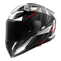 LS2 FF811 Vector IIC Savage Full Face Motorbike Helmet - White / Red / Grey