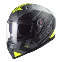 LS2 FF811 Vector II Splitter Full Face Motorbike Helmet - Matte Titanium / Hi-Vis Yellow