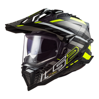 LS2 MX701 Explorer Carbon Edge MX Helmet - Black / Hi-Vis Yellow