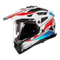 LS2 MX702 Pioneer II Namib MX Helmet - White / Red / Blue 