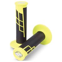 Protaper Clamp-On Half Waffle Grips Pair - Neon Yellow / Black