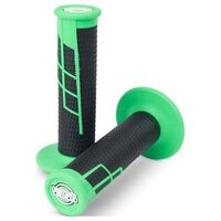 Protaper Clamp-On Half Waffle Grips Pair - Neon Green / Black