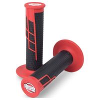 Protaper Clamp-On Half Waffle Grips Pair - Red / Black